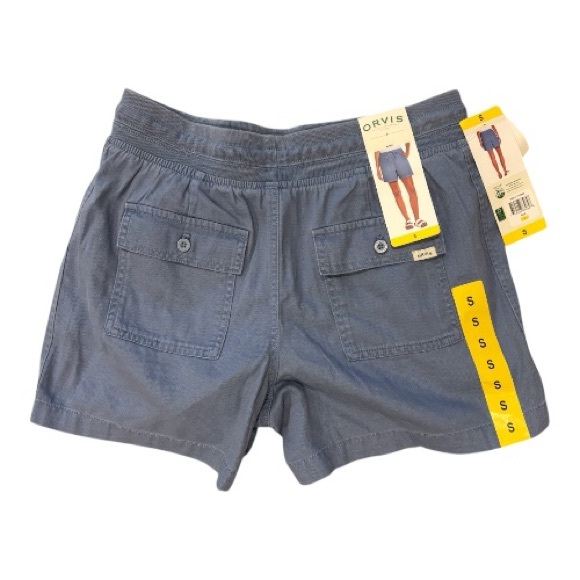 Orvis Blue High Waist Shorts with Elastic Waistband Women's S Drawstrings NWT - Picture 1 of 6